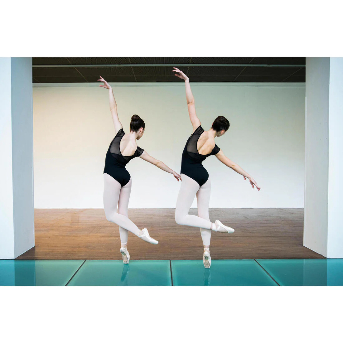Leotardo Danza Clásica Mujer/Niña Negro Manga Corta Gasa - Image 28