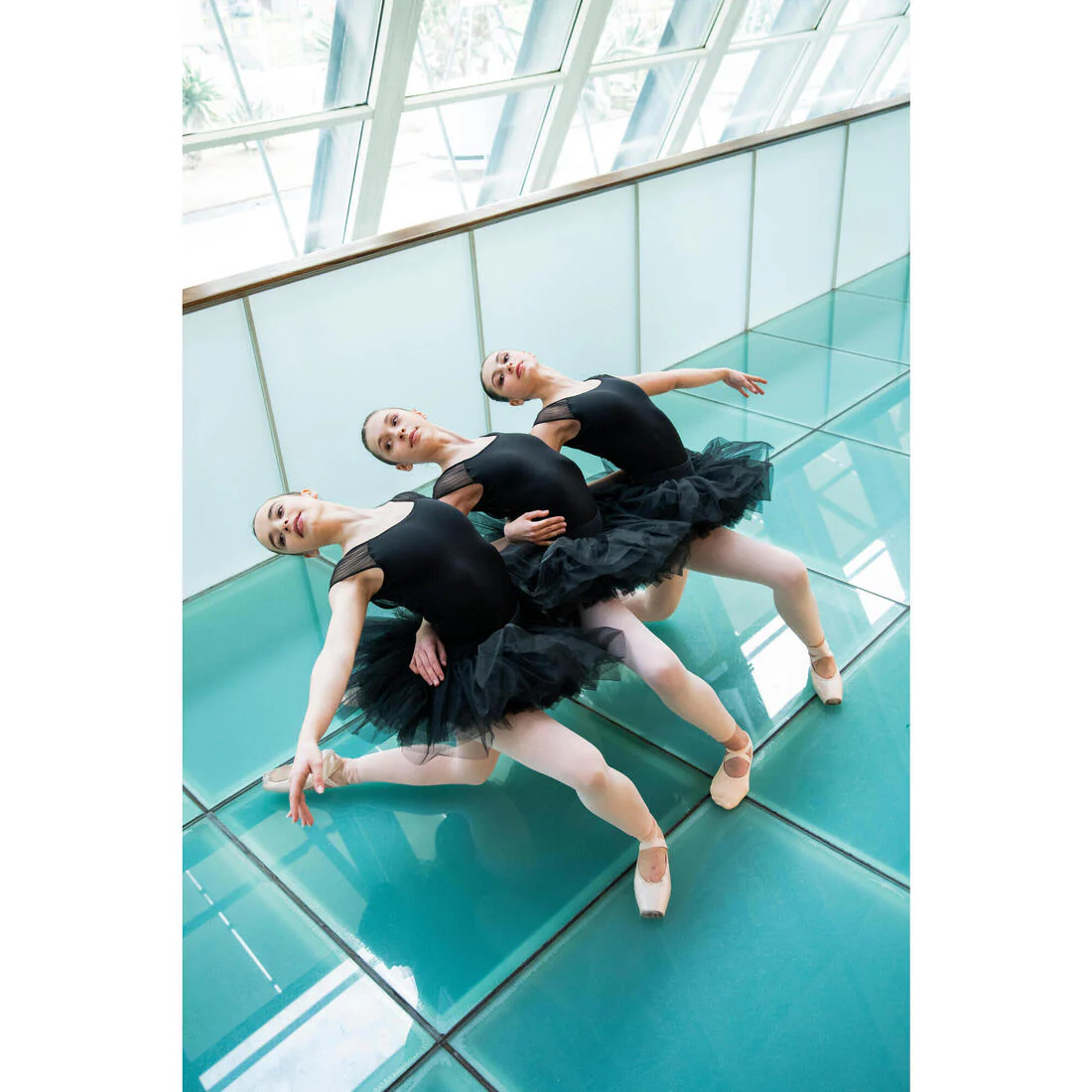 Leotardo Danza Clásica Mujer/Niña Negro Manga Corta Gasa - Image 39