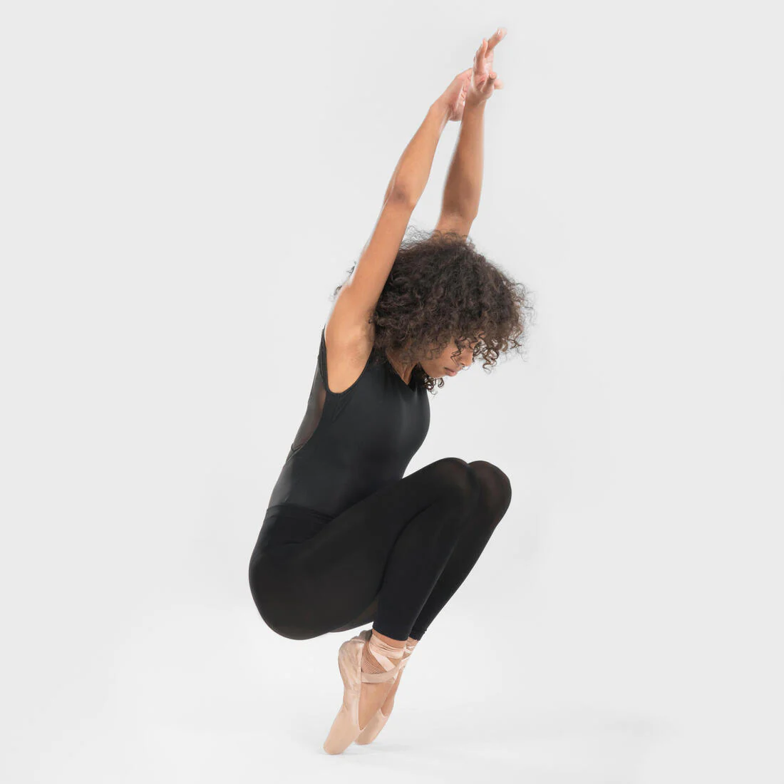 Leotardo Danza Clásica Mujer/Niña Negro Manga Corta Gasa - Image 7