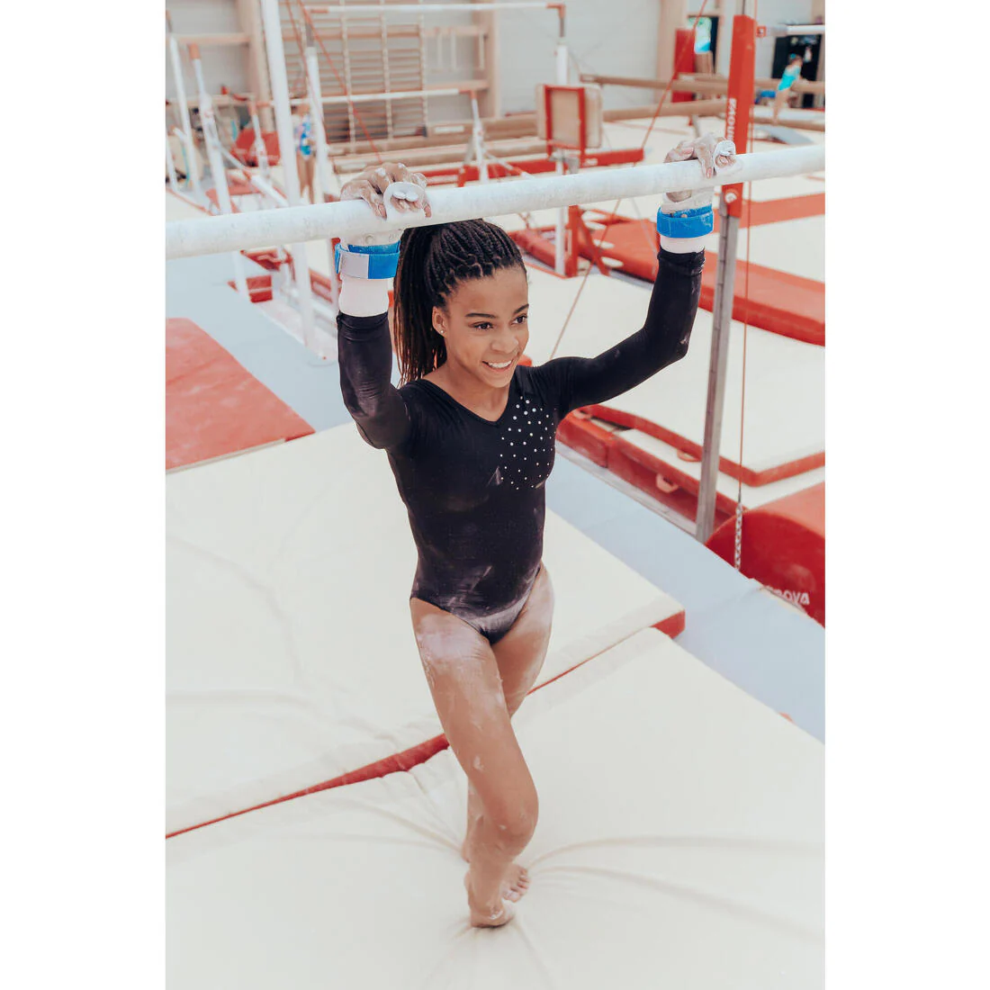 Leotardo de manga larga de gimnasia artística femenina 500 negro - Image 6