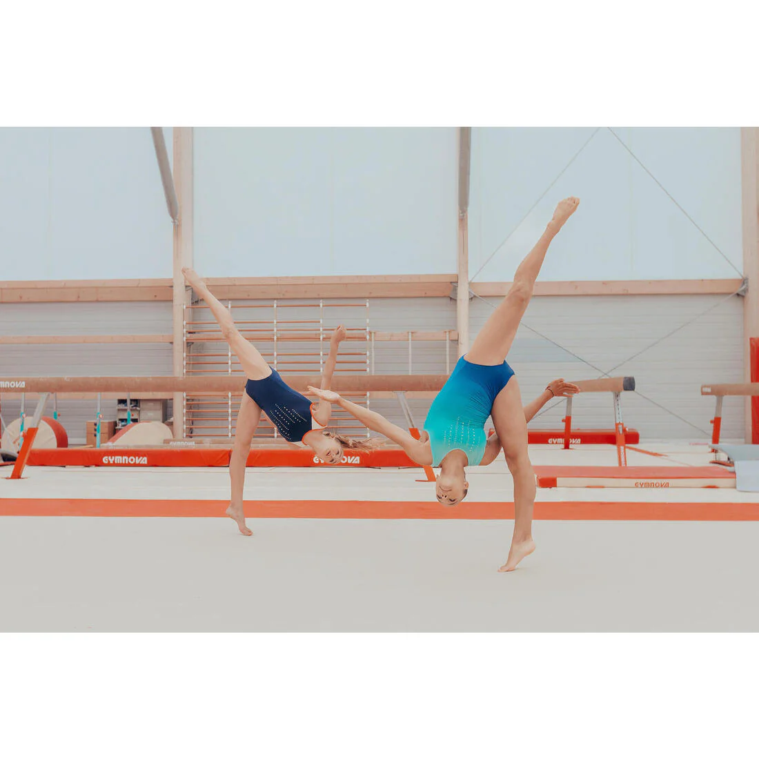 Leotardo gimnasia niña azul y verde 500 - Image 18