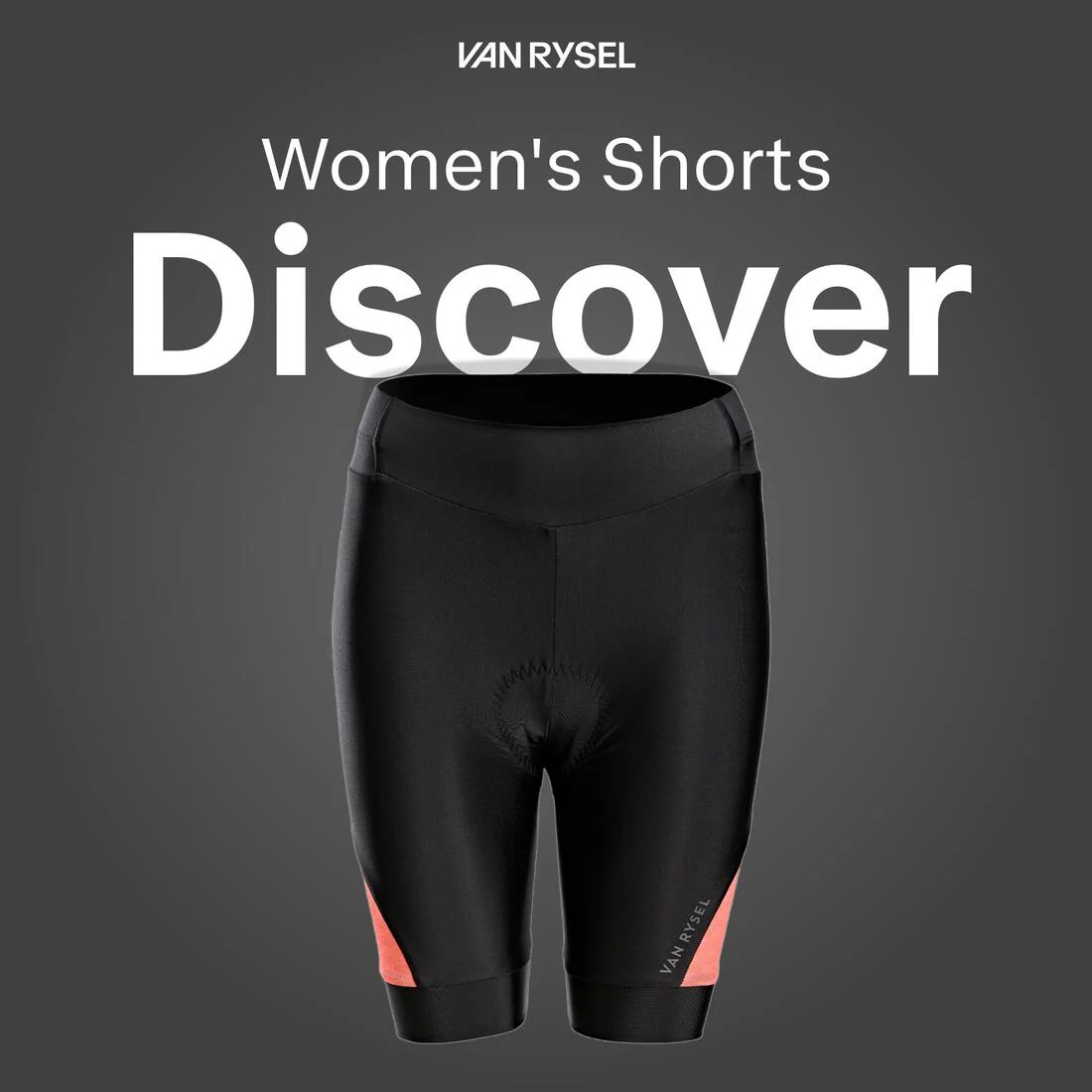 Licra de ciclismo de carretera negro con coral para mujer Discover 500 - Image 14