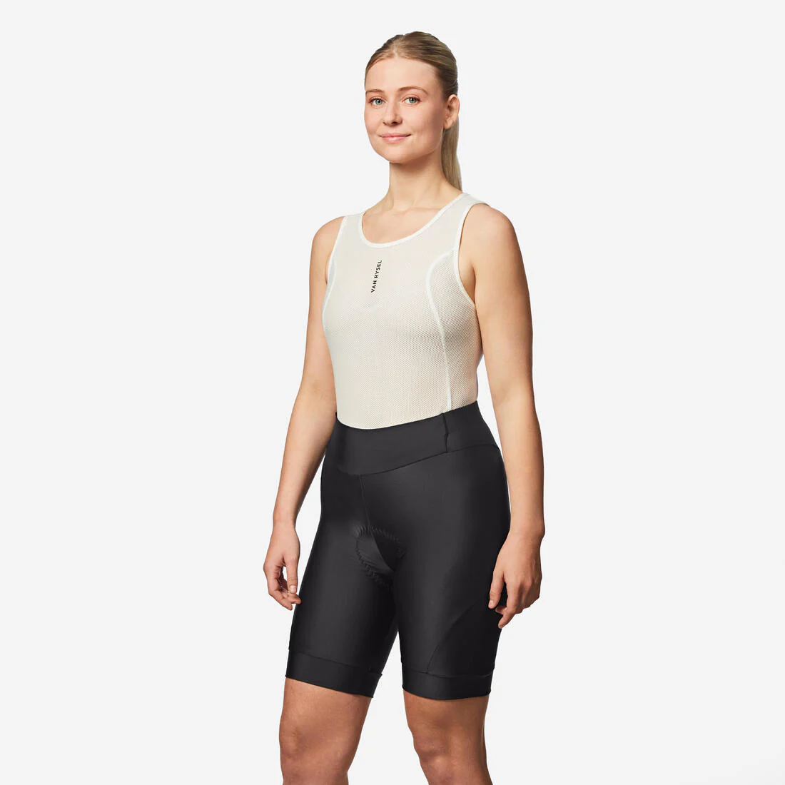Licra de ciclismo de carretera negro con coral para mujer Discover 500 - Image 5