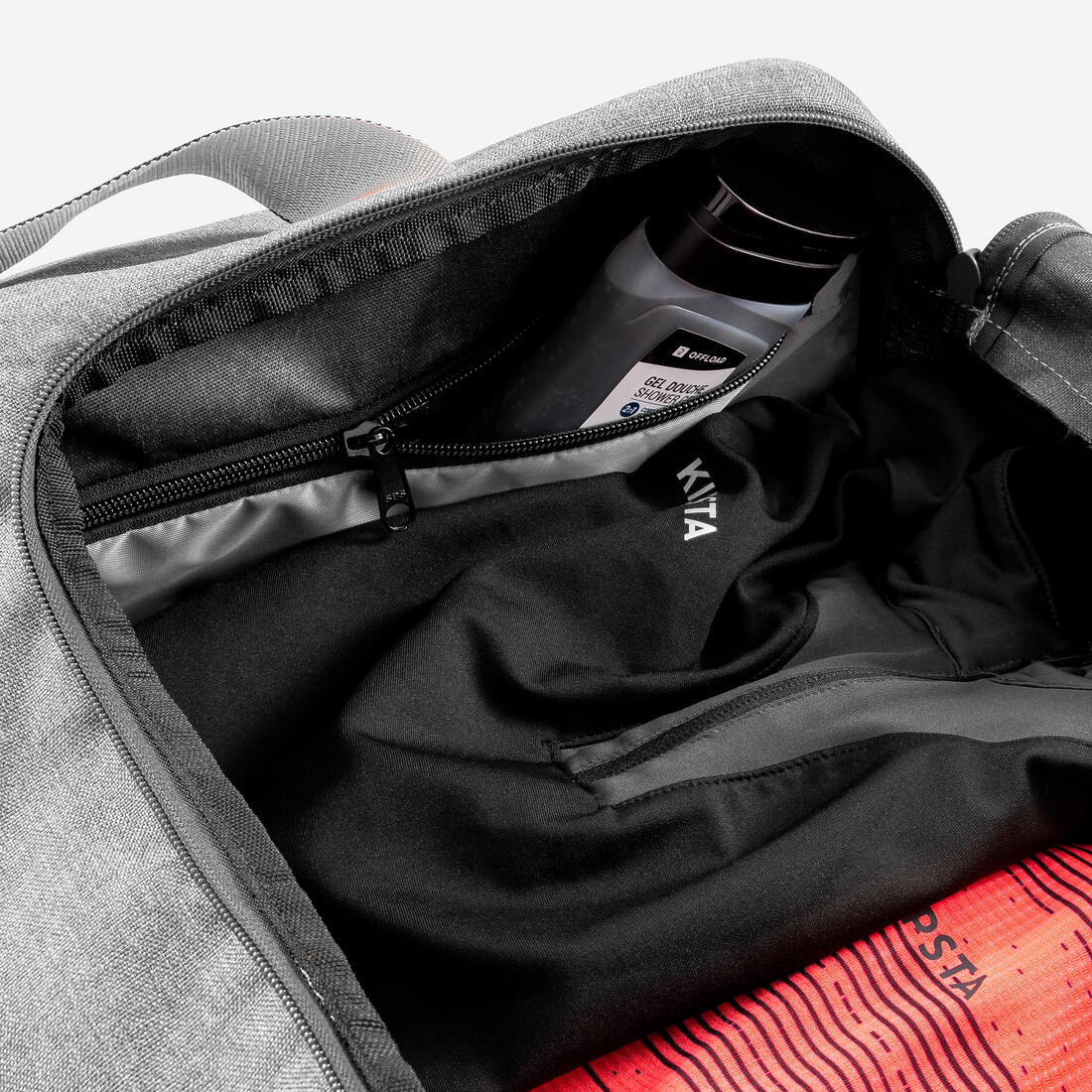 Maleta deportiva negra con gris de 55 L Academic - Image 6