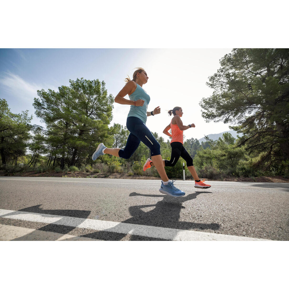 Mallas 3/4 de running sin costuras para mujer - KIPRUN CARE azul oscuro - Image 11