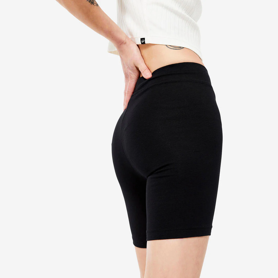 Mallas cortas de ciclismo fitness negras para mujer 500 - Image 4