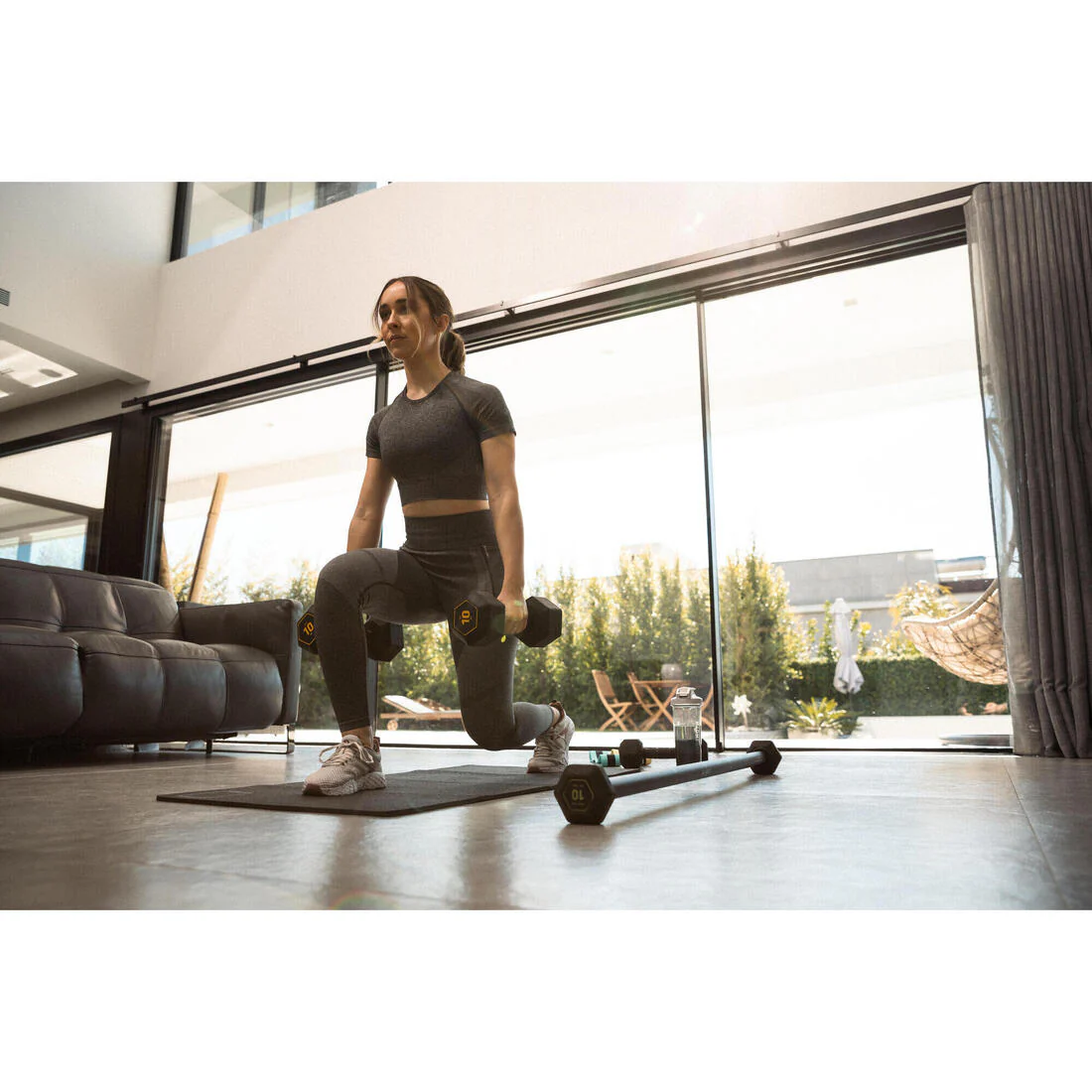 Mallas de Fitness Gris Sin Costuras Cintura Alta Bolsillo para Teléfono - Image 22