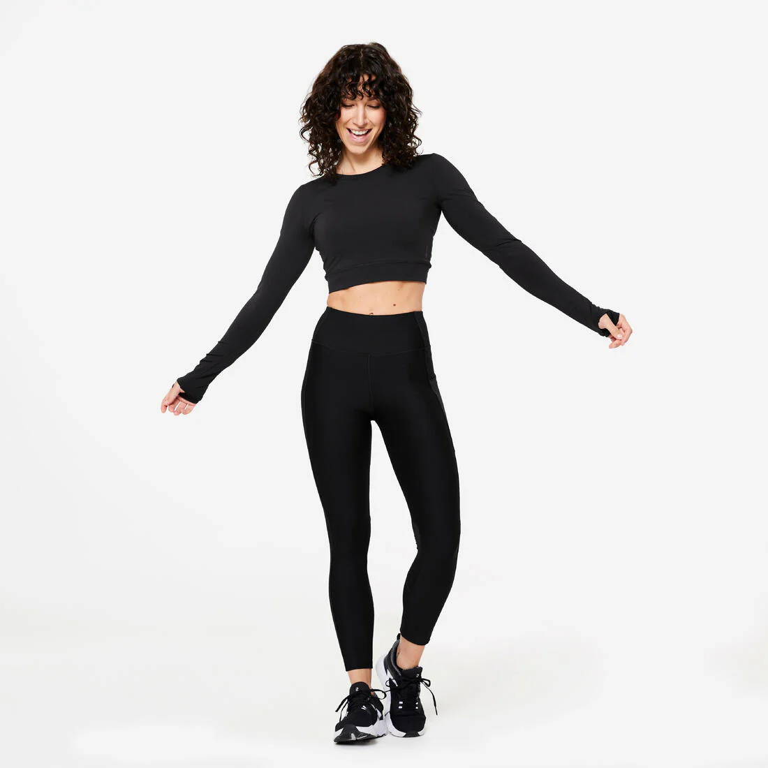 Mallas Fitness Cardio Mujer Negro Bolsillo Teléfono - Image 8