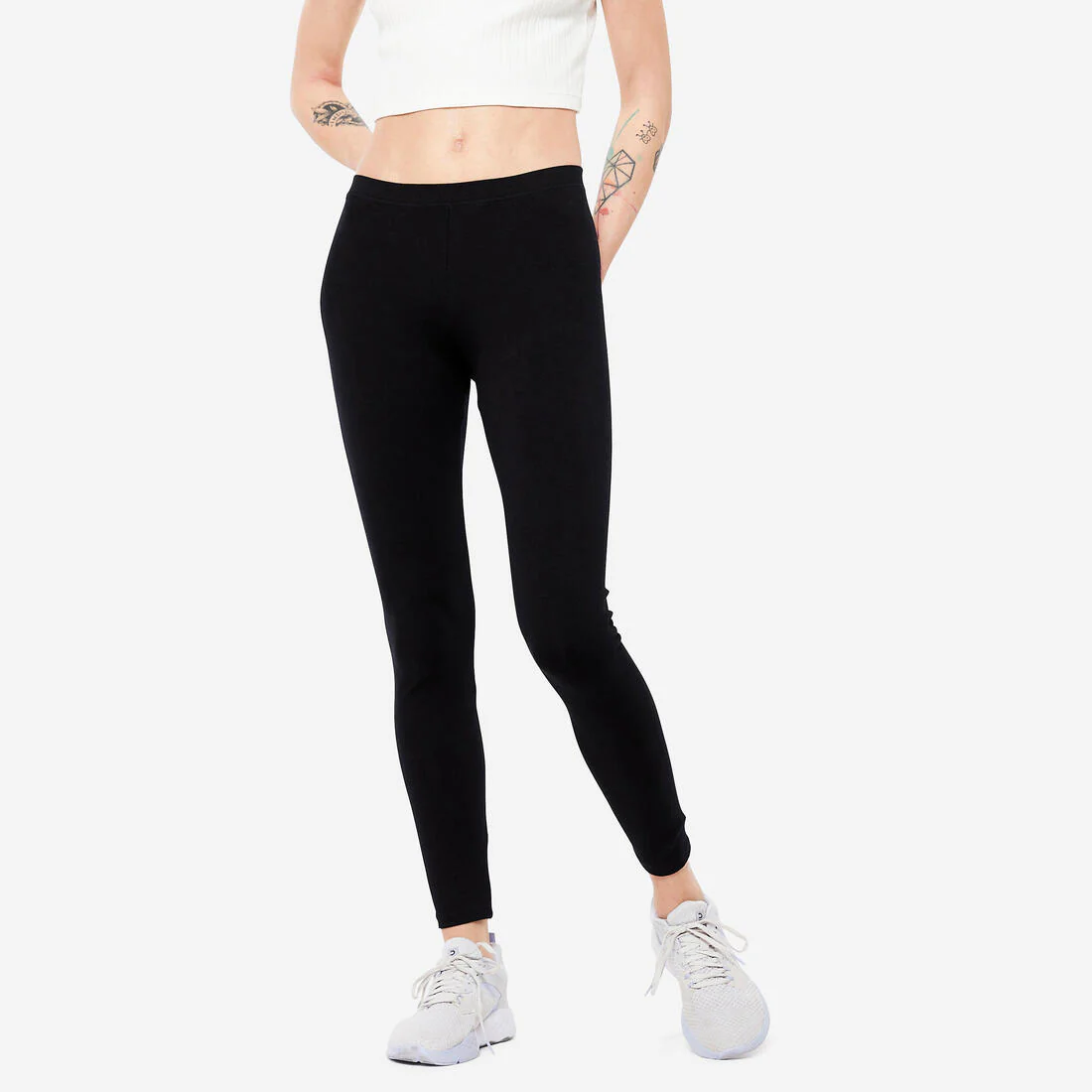 Mallas Fitness Salto 100 Mujer Gris Oscuro Jaspeado Slim - Image 2