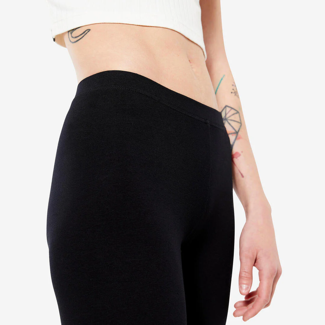 Mallas Fitness Salto 100 Mujer Gris Oscuro Jaspeado Slim - Image 5