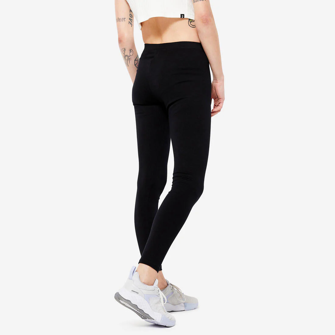 Mallas Fitness Salto 100 Mujer Gris Oscuro Jaspeado Slim - Image 7