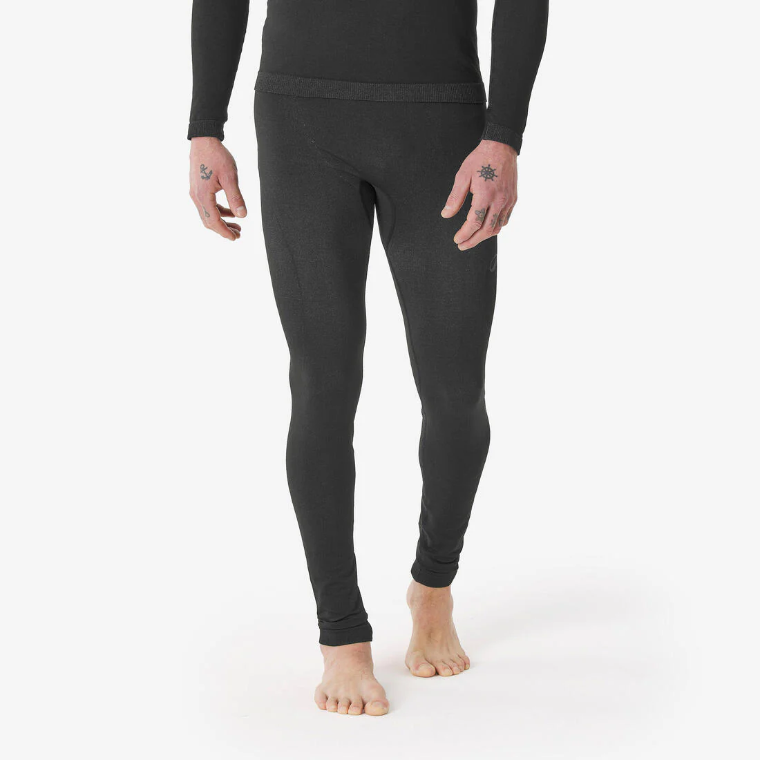 Mallas térmicas de esquí sin costuras negras para hombre BL 500