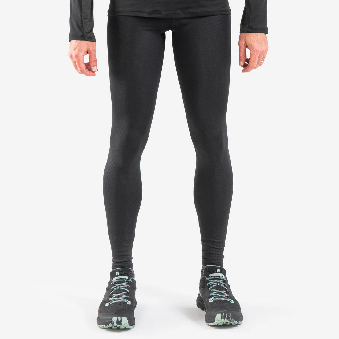 Mallas Trail Running Emboss Hombre Negro Largo