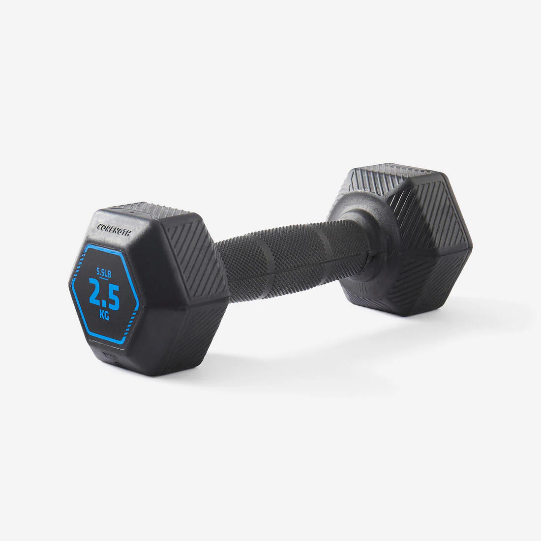 Mancuerna de cross training y musculación hexagonal negra de 2.5 kg