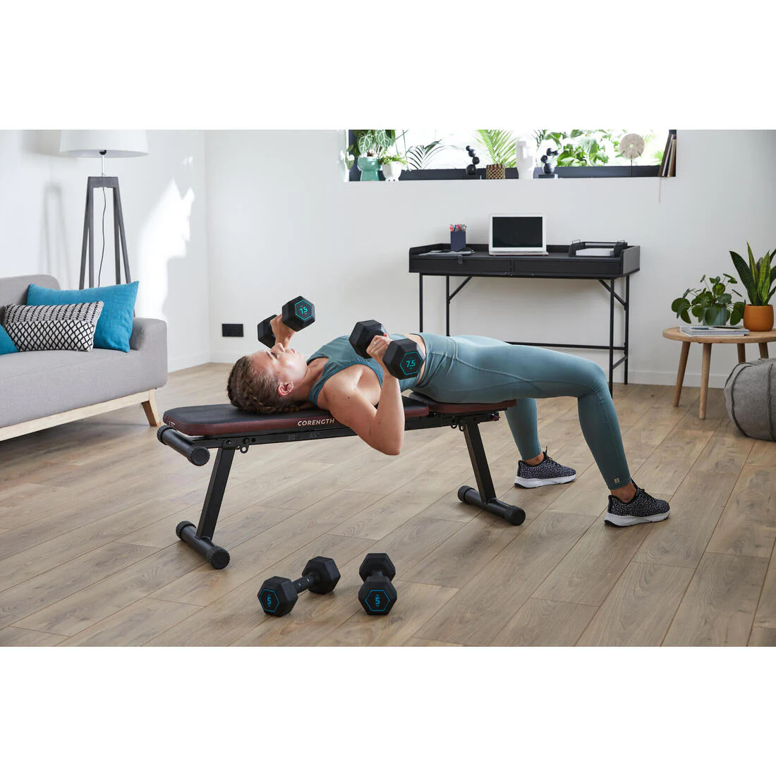 Mancuerna hexagonal de cross training/musculación negra de 7.5 kg Dumbbell - Image 10