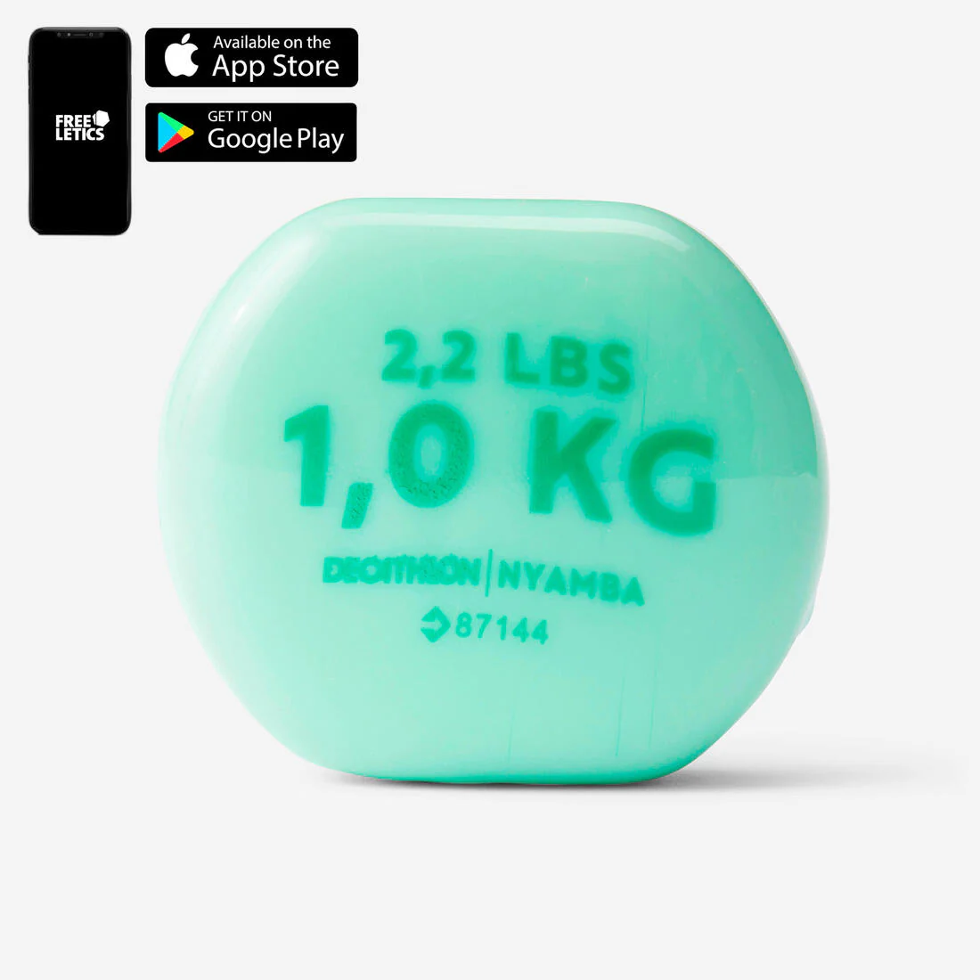Mancuernas de fitness de 1 kg verdes (2) - Image 2