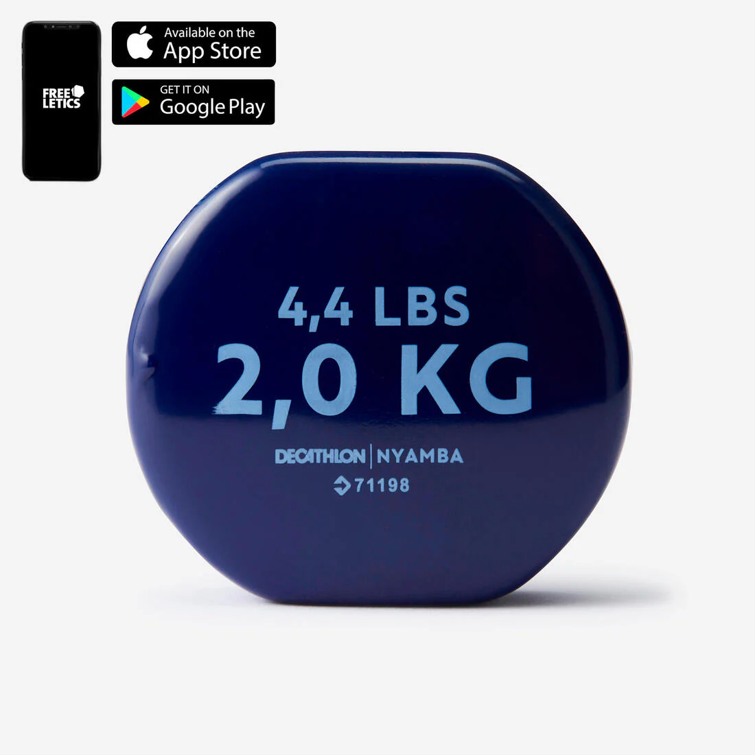 Mancuernas de fitness de 2 kg azul marino (2) - Image 2