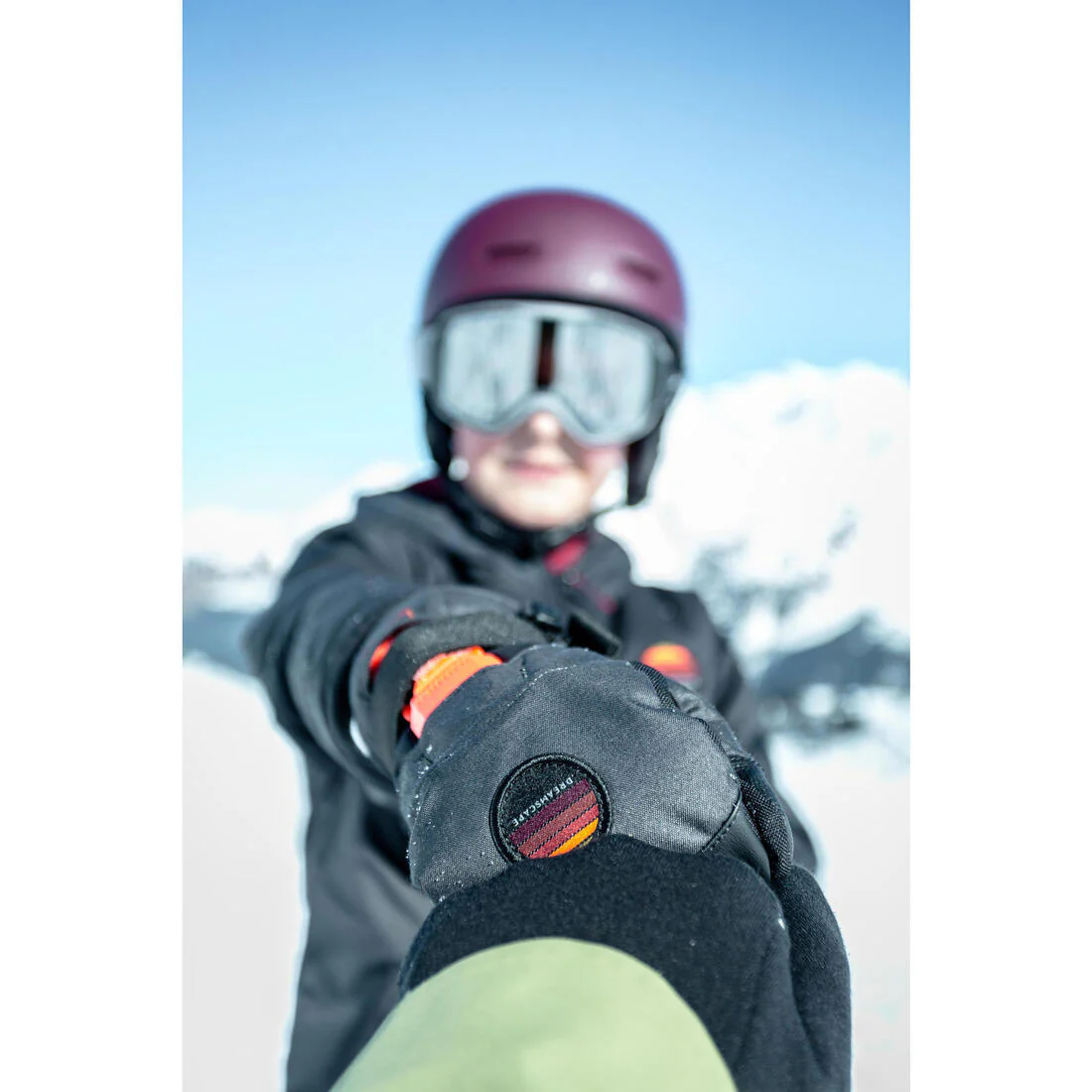 Manopla snowboard niños - MI 500 NIÑOS Protect, negra y naranja - Image 11