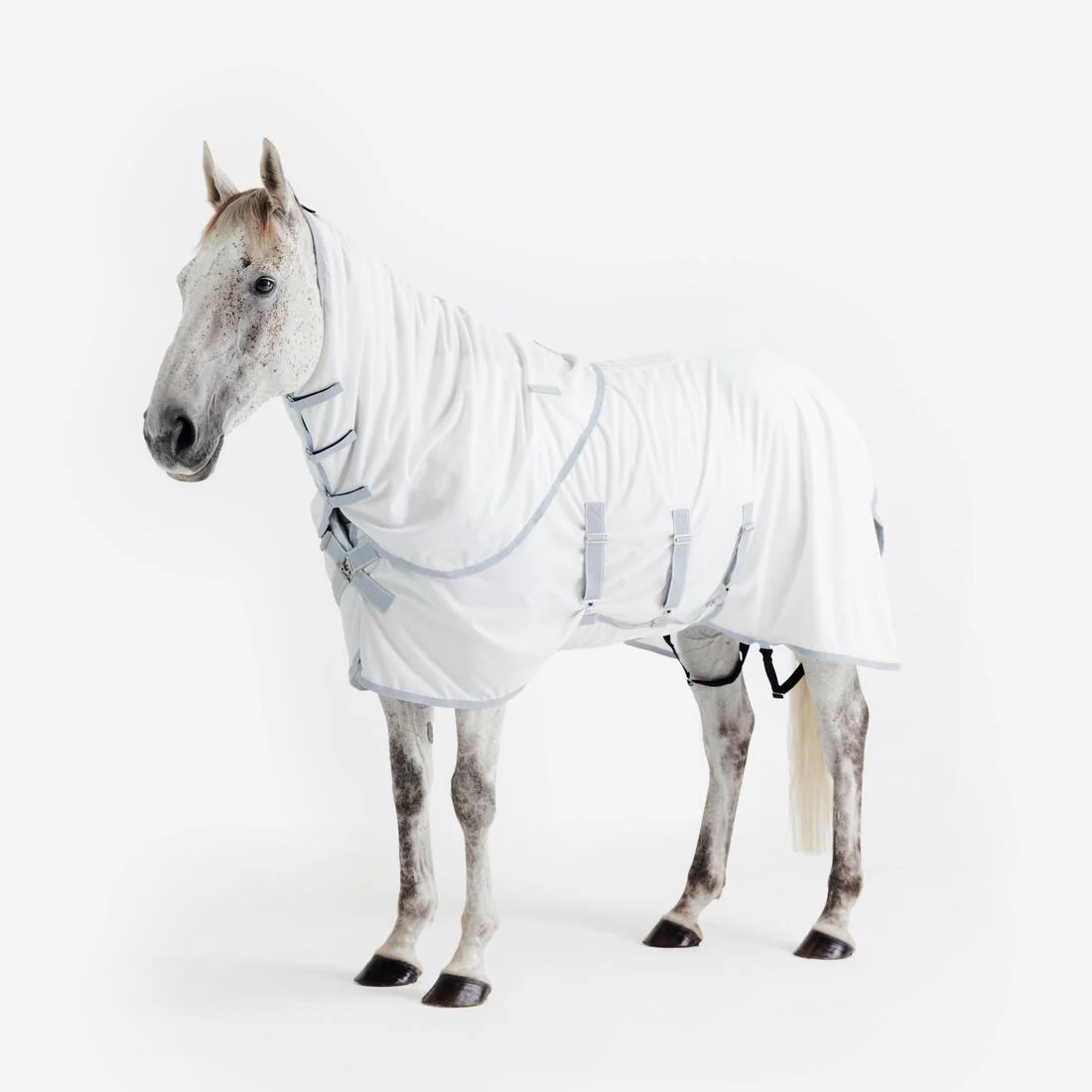 Manta de equitación antimoscas para caballo y poni beige 500