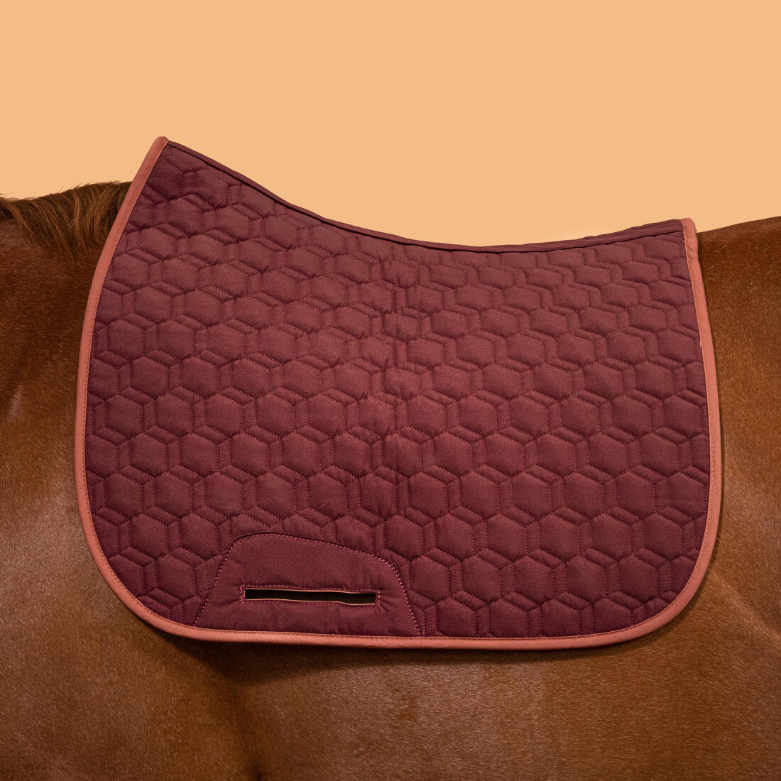 Manta de silla de equitación reversible negro y burdeos para caballo y poni 500 - Image 13