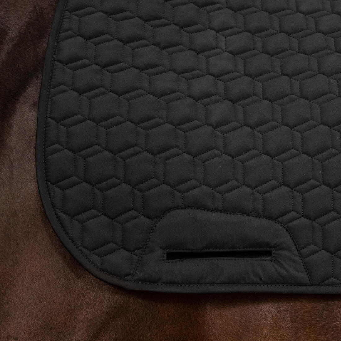 Manta de silla de equitación reversible negro y burdeos para caballo y poni 500 - Image 18