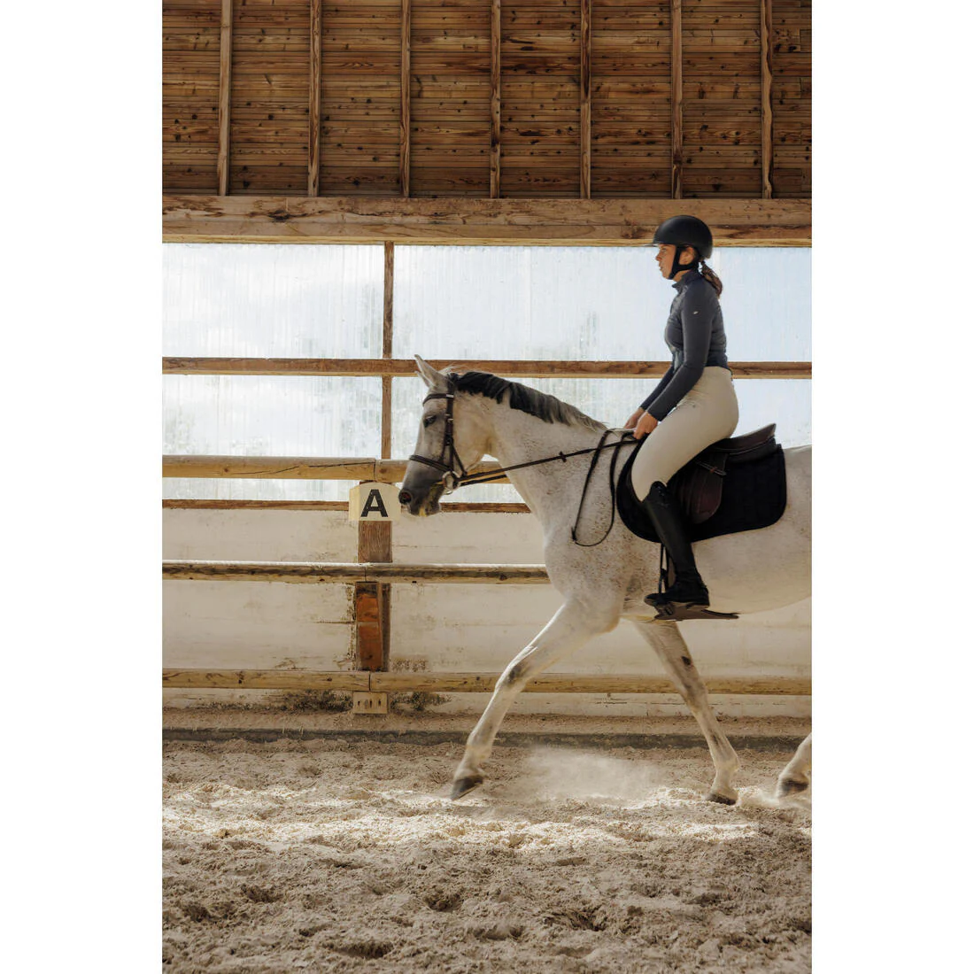 Manta de silla de equitación verde con para caballo 500 - Image 13