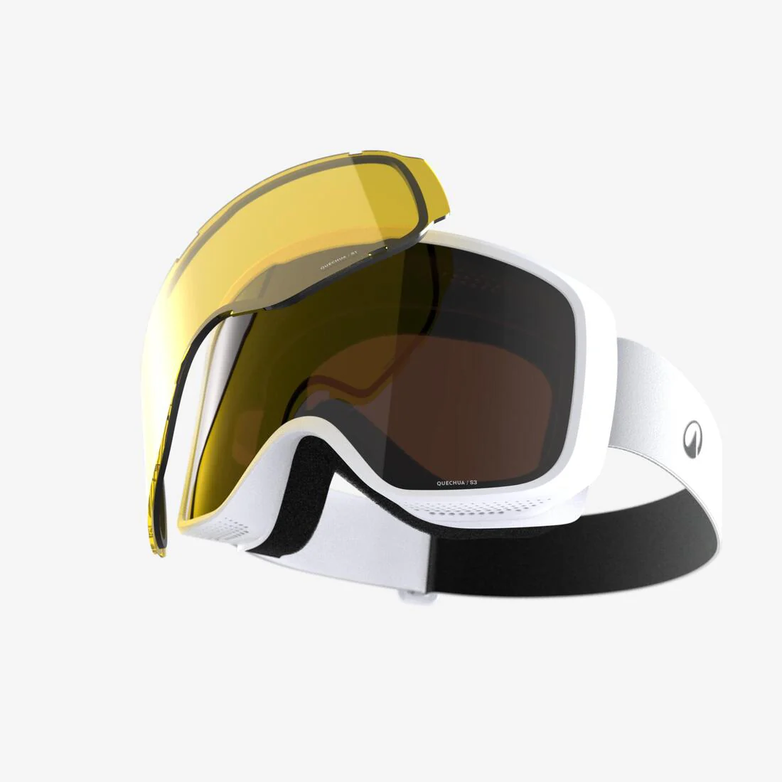 Máscara de esquí y snowboard para todo clima blanca para niños y adultos G 100 I