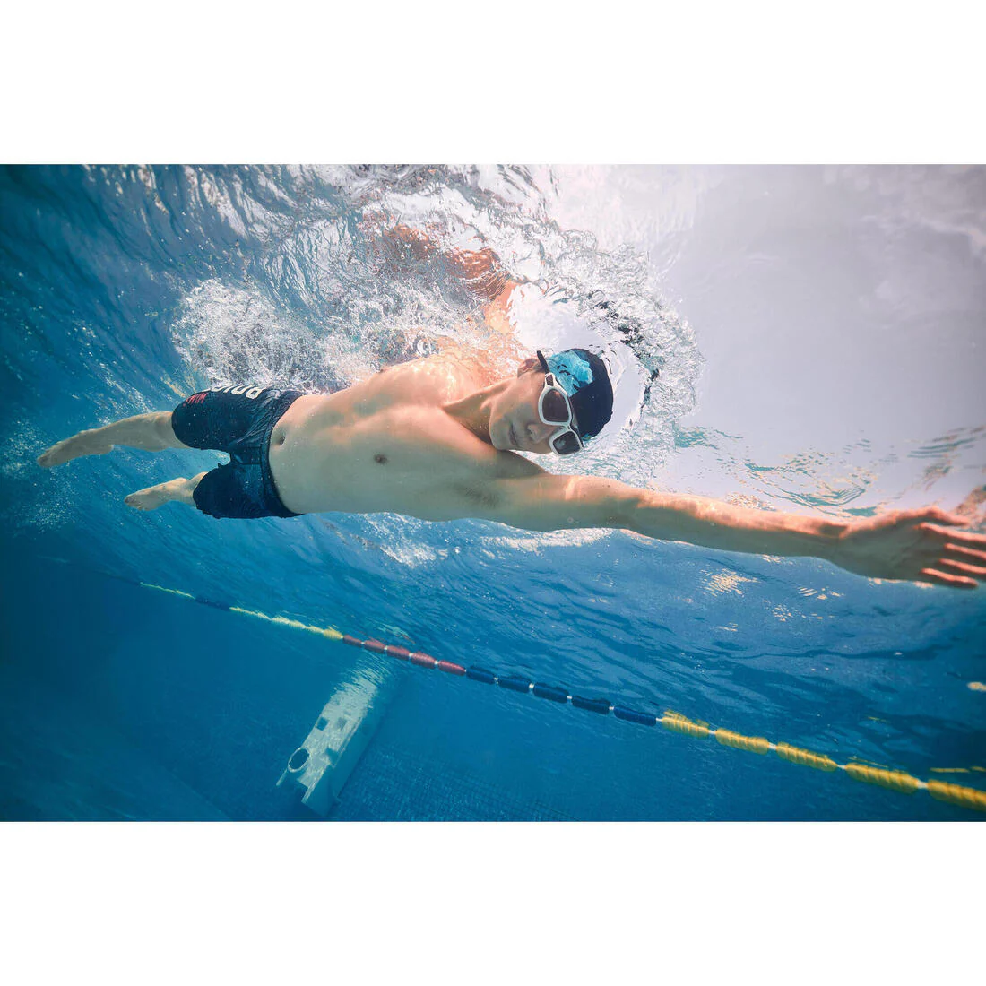 Máscara de natación talla G negro con azul con cristales de espejo Active - Image 13