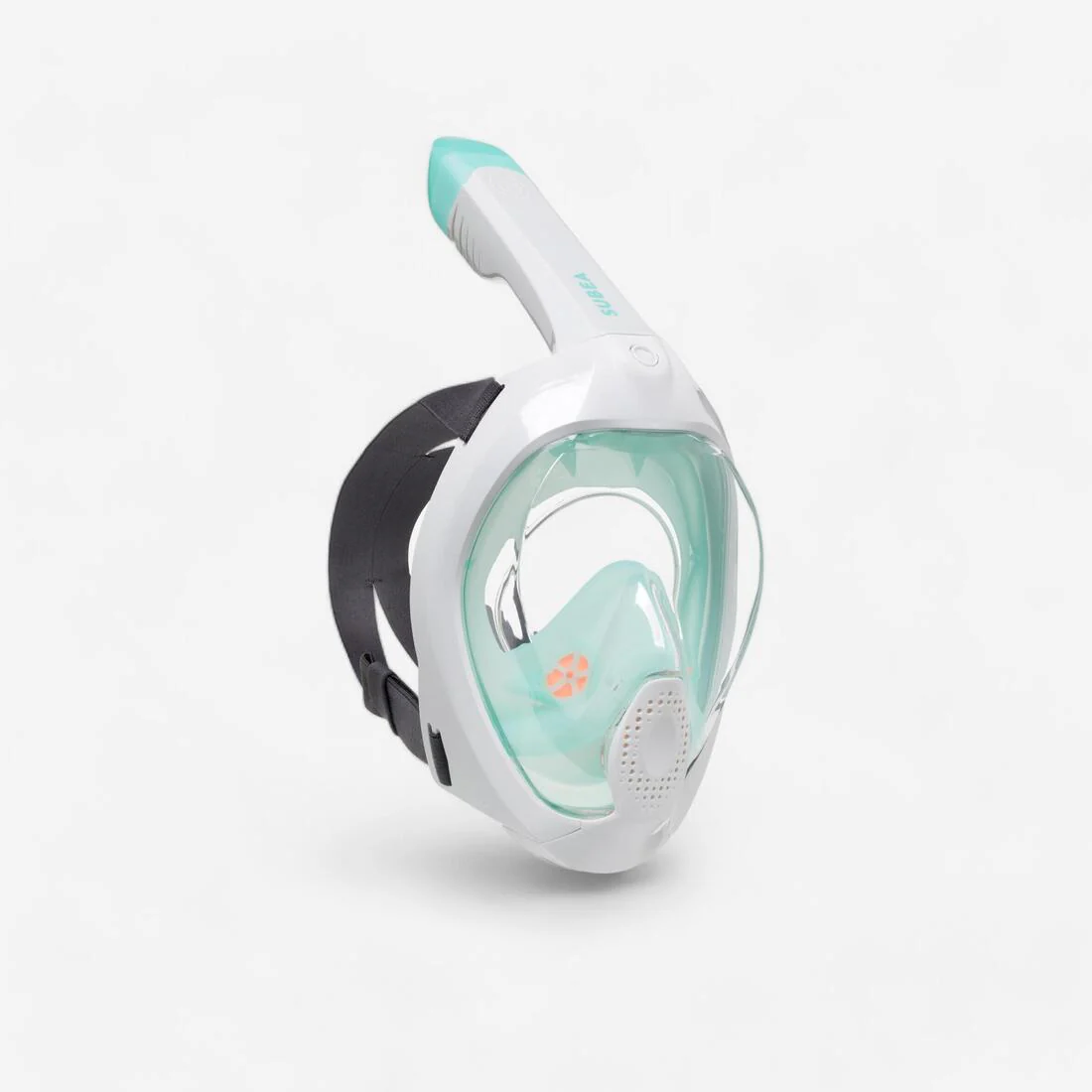 Máscara de snorkel de superficie con válvula acústica verde laguna Easybreath+