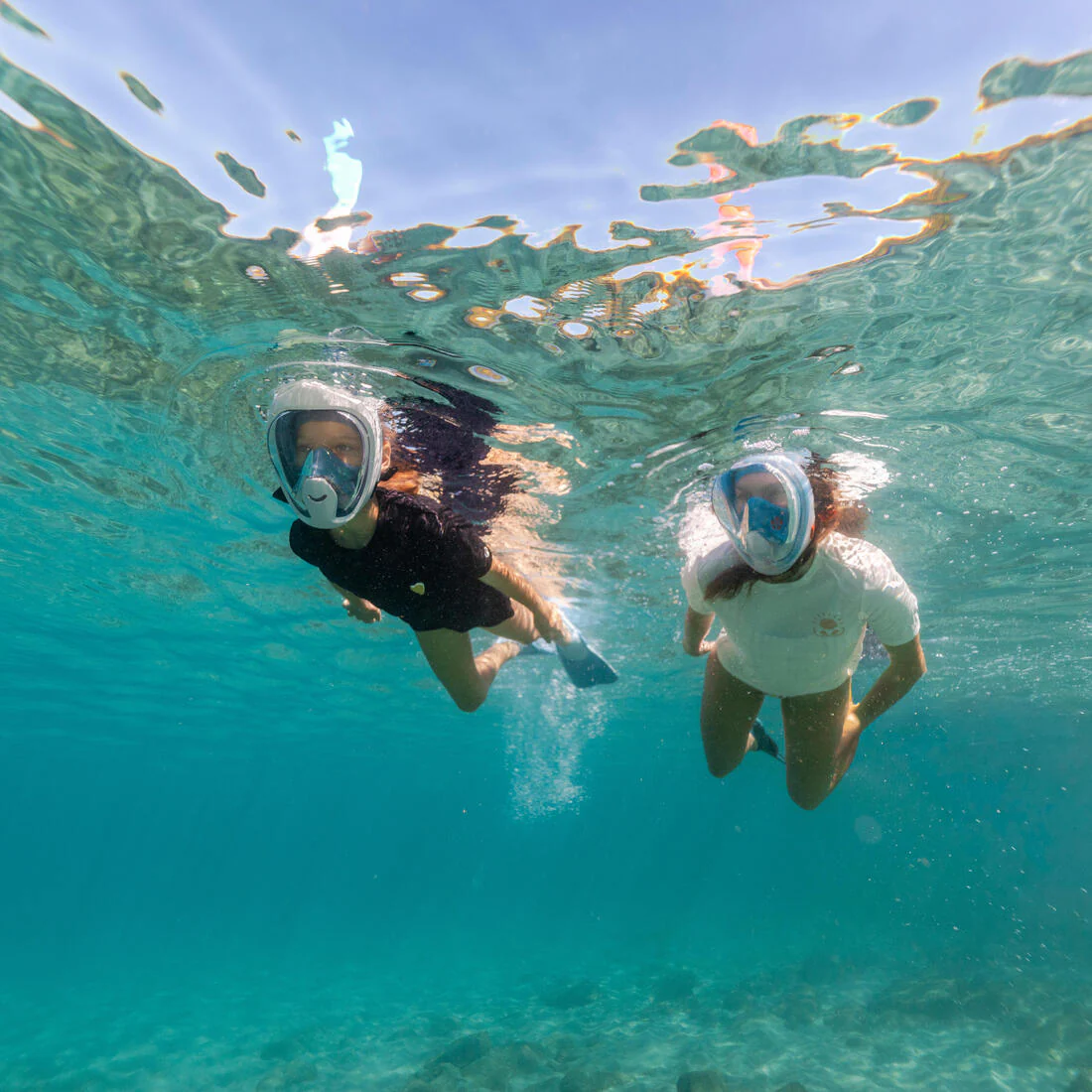 Máscara de snorkel de superficie con válvula acústica verde laguna Easybreath+ - Image 60