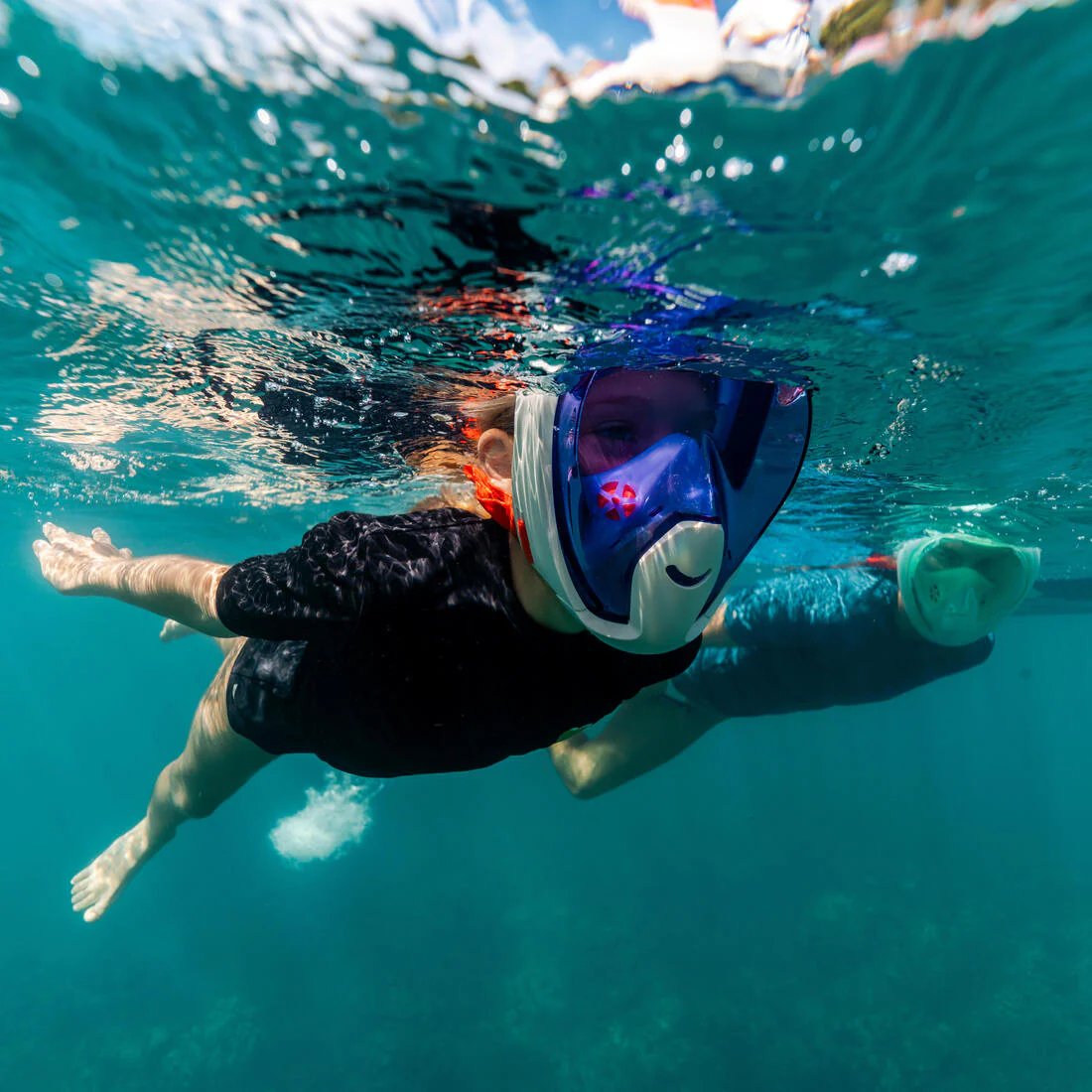 Máscara de snorkel de superficie con válvula acústica verde laguna Easybreath+ - Image 61