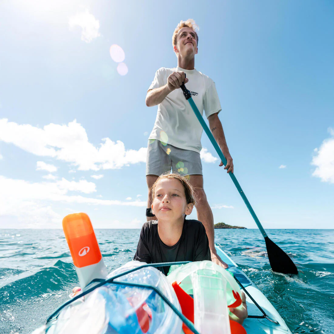 Máscara de snorkel de superficie con válvula acústica verde laguna Easybreath+ - Image 65