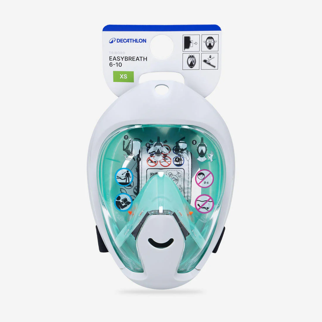 Máscara de snorkel verde aqua para niños de 6 a 10 años talla XCH Easybreath - Image 28