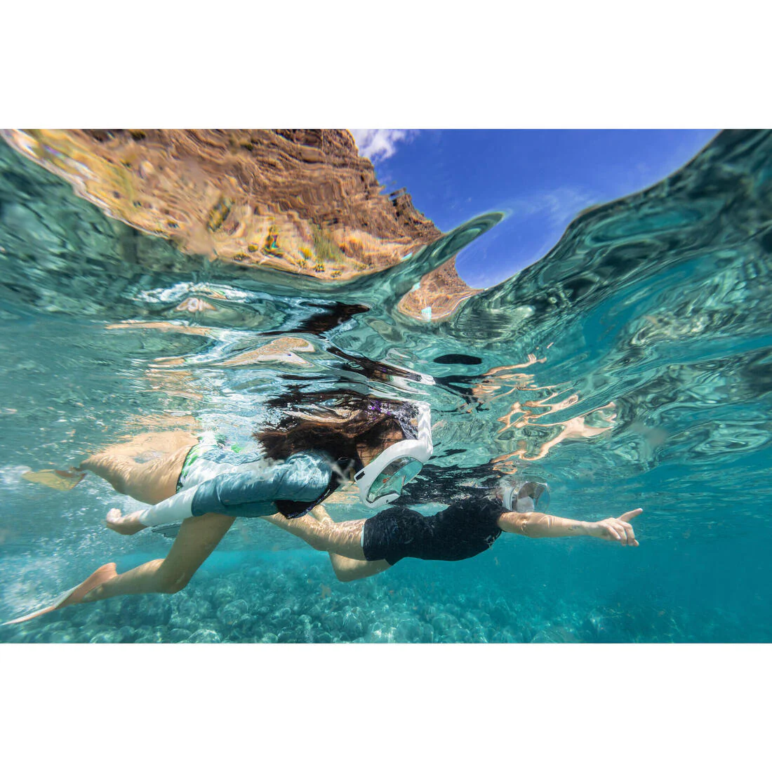 Máscara de snorkel verde aqua para niños de 6 a 10 años talla XCH Easybreath - Image 37