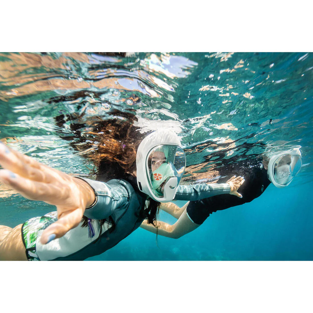 Máscara de snorkel verde aqua para niños de 6 a 10 años talla XCH Easybreath - Image 39