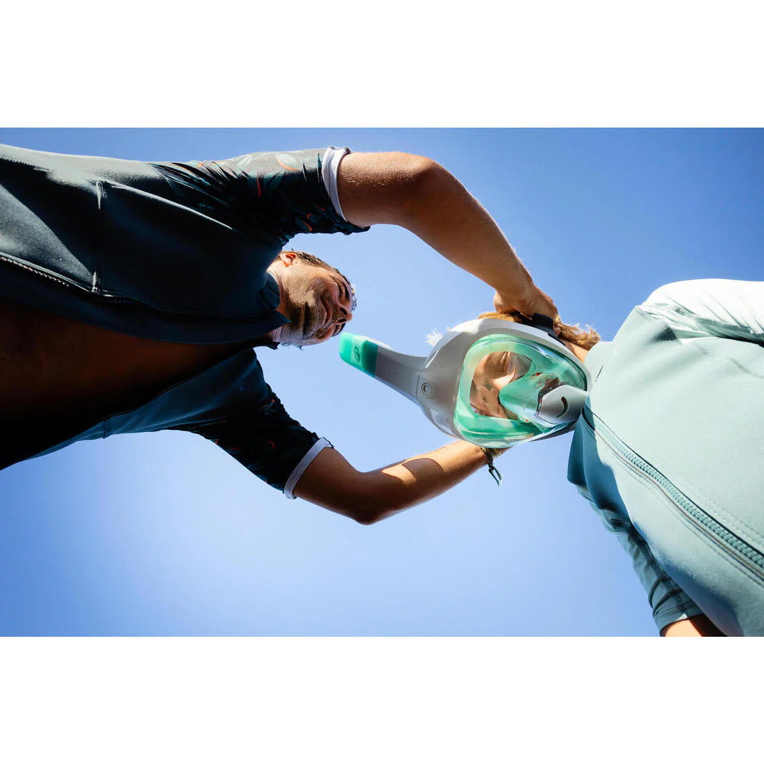 Máscara de snorkel verde aqua para niños de 6 a 10 años talla XCH Easybreath - Image 46
