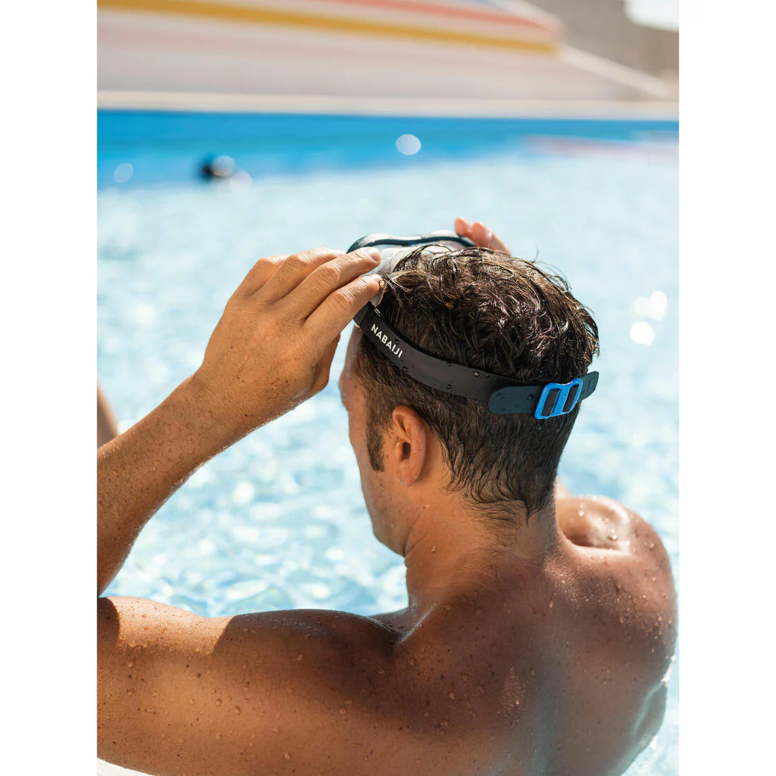 Máscara para alberca con cristales claros azul con negro unitalla Swimdow - Image 13