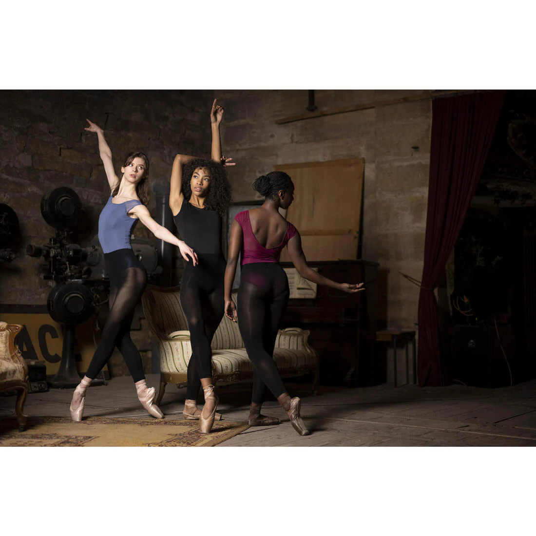 Medias de danza clásica sin pies negras para mujer - Image 14