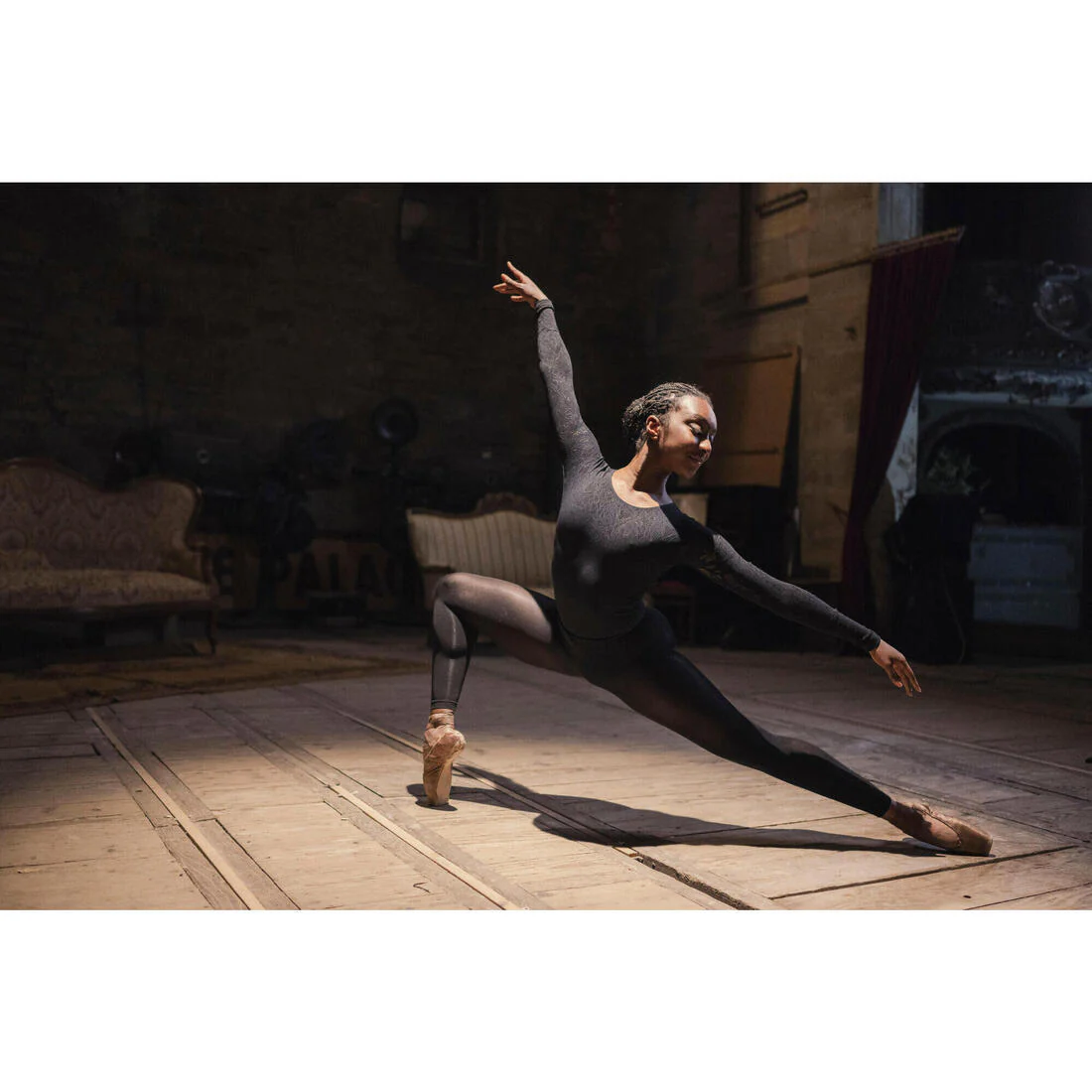 Medias de danza clásica sin pies negras para mujer - Image 15