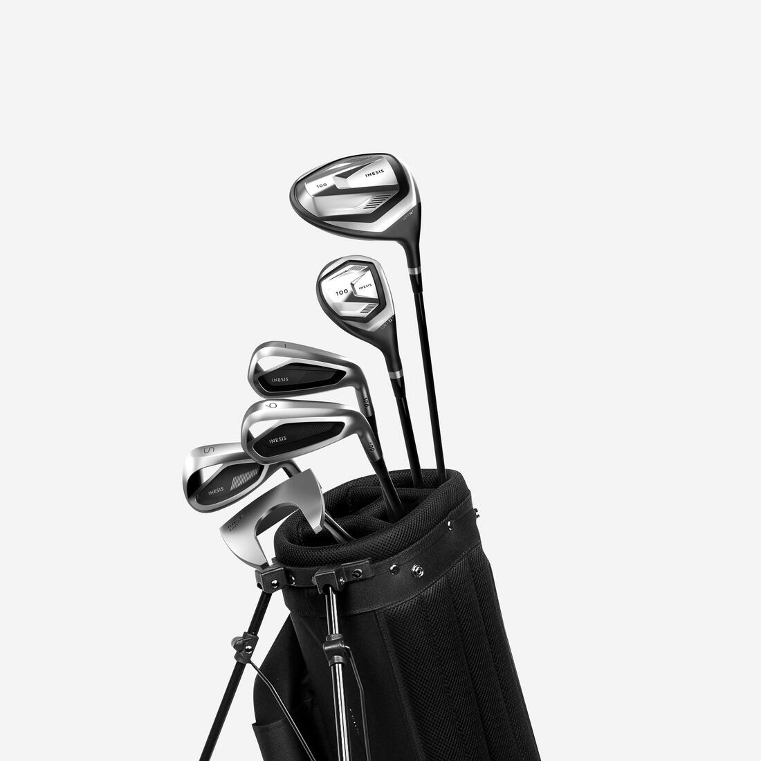 MEDIO KIT DE GOLF 6 PALOS DIESTRO GRAFITO - INESIS 100