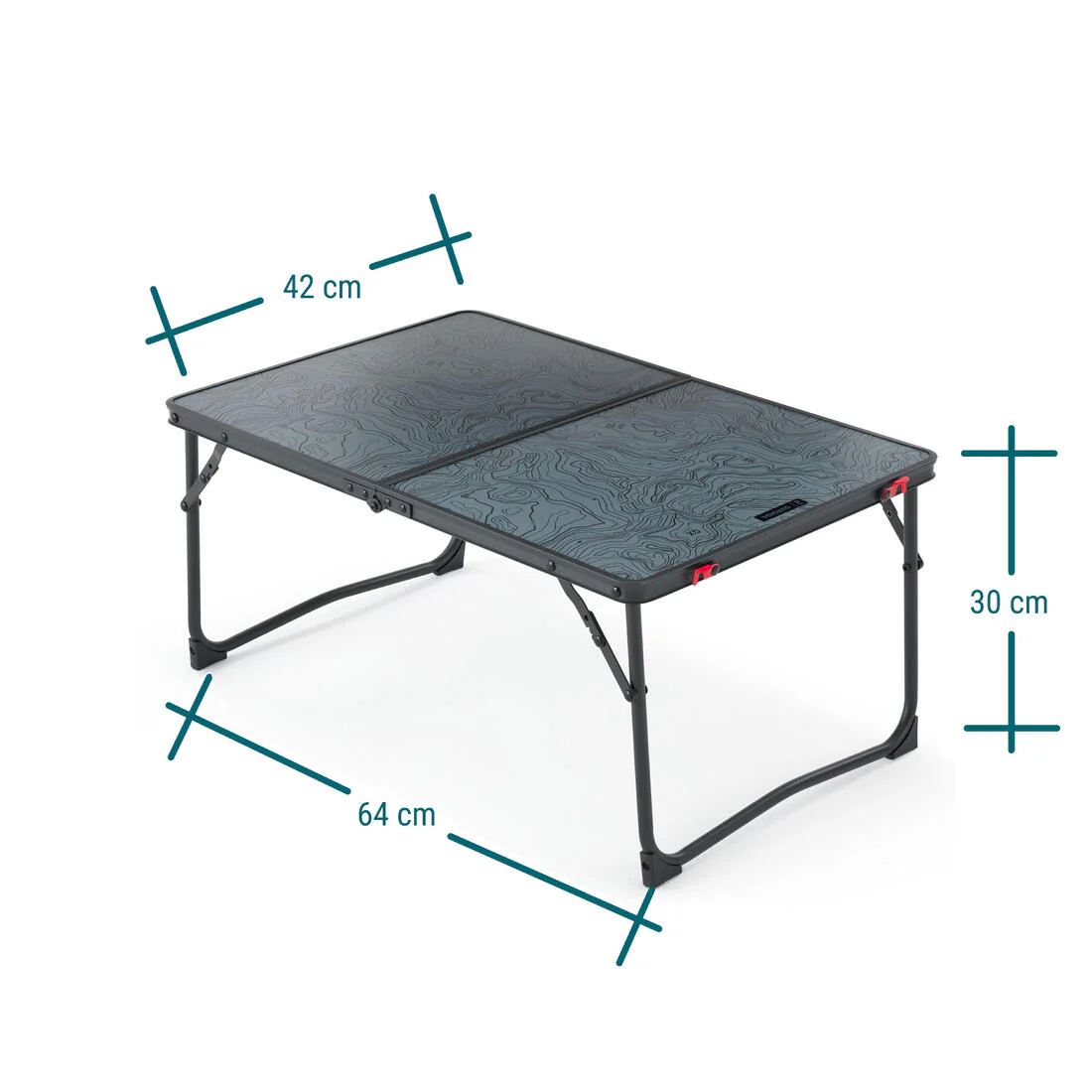 Mesa de camping baja y plegable gris MH100 - Image 3