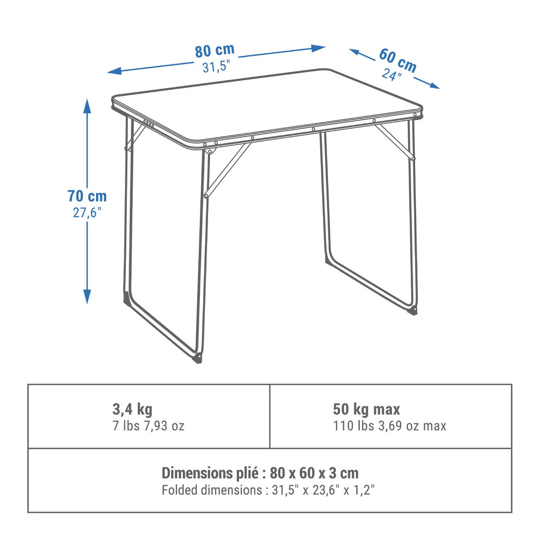 Mesa de camping plegable para 2-4 personas - Image 4