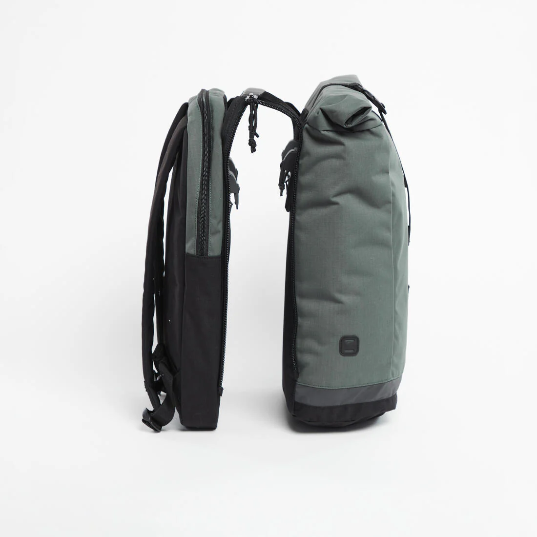 Mochila/bolsa de ciclismo doble para portaequipajes verde con gris de 27 litros - Image 5