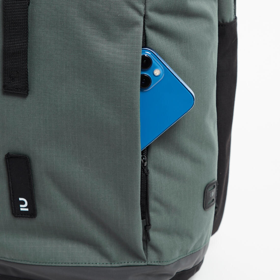 Mochila/bolsa de ciclismo doble para portaequipajes verde con gris de 27 litros - Image 9