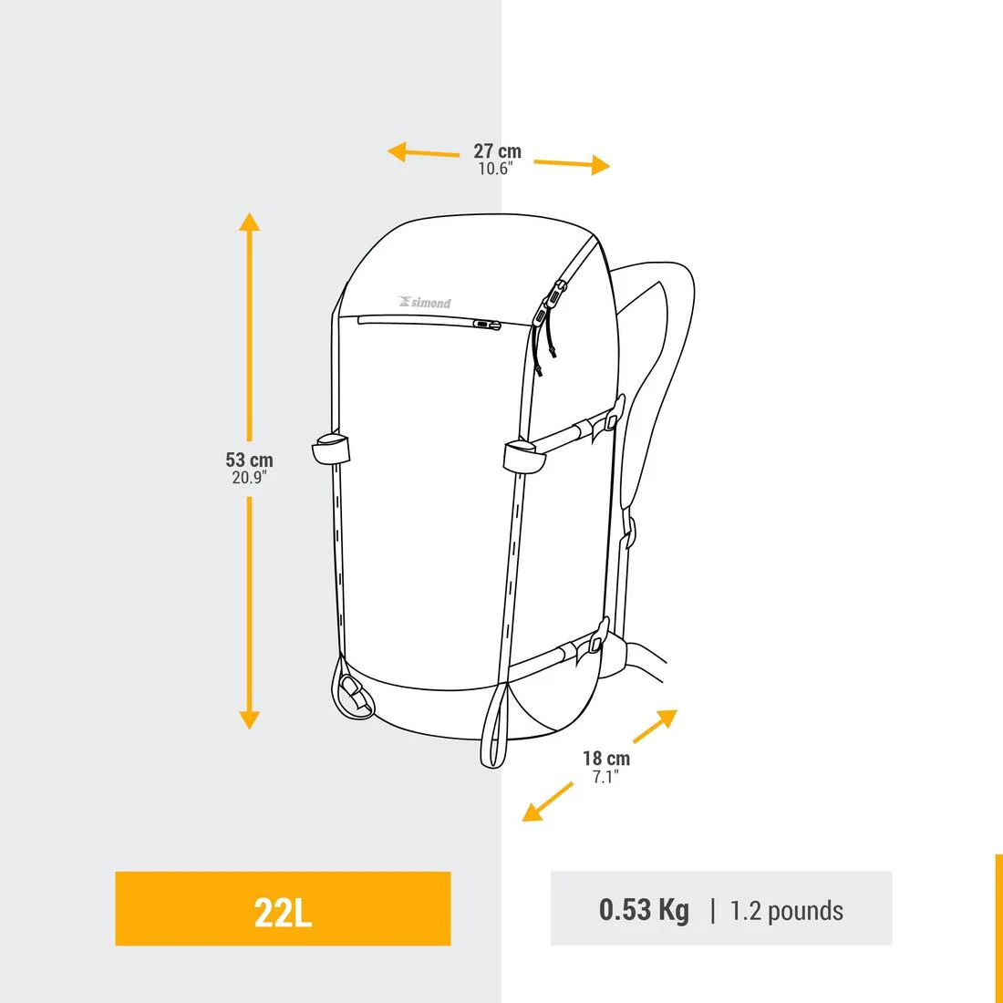 Mochila de alpinismo de 22 litros negra Alpinism - Image 13
