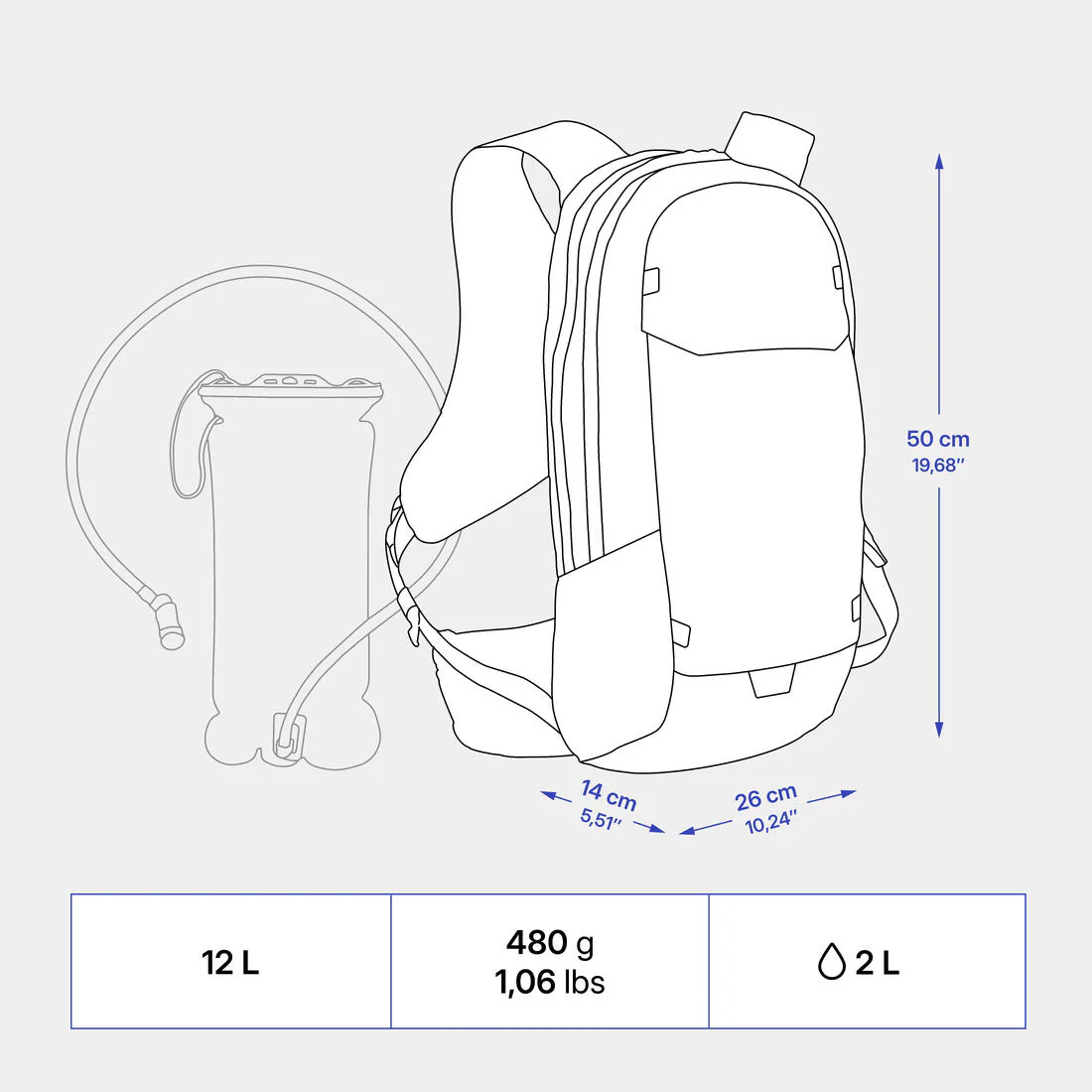 Mochila de hidratación de ciclismo MBT negra de 12 L / 2 L - Image 7