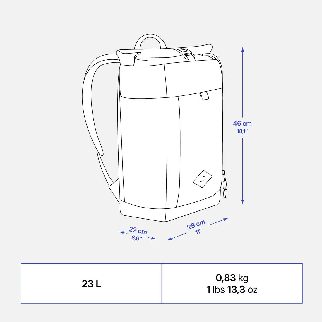 Mochila de senderismo con apertura rolltop de 23 L Escape 500 - Image 8