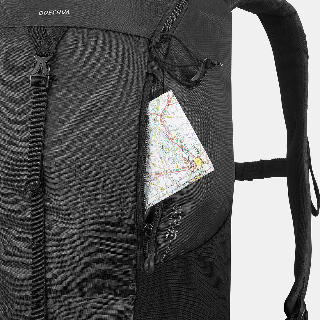 Mochila de senderismo de montaña de 20 L negra MH100 - Image 13