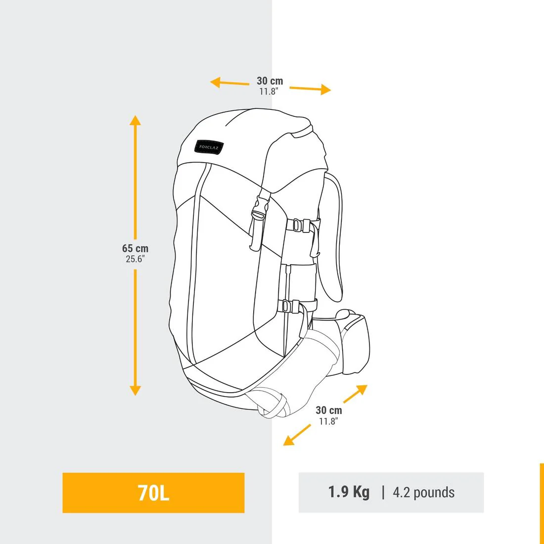 Mochila de trekking de 70 L para hombre MT100 Easyfit - Image 8