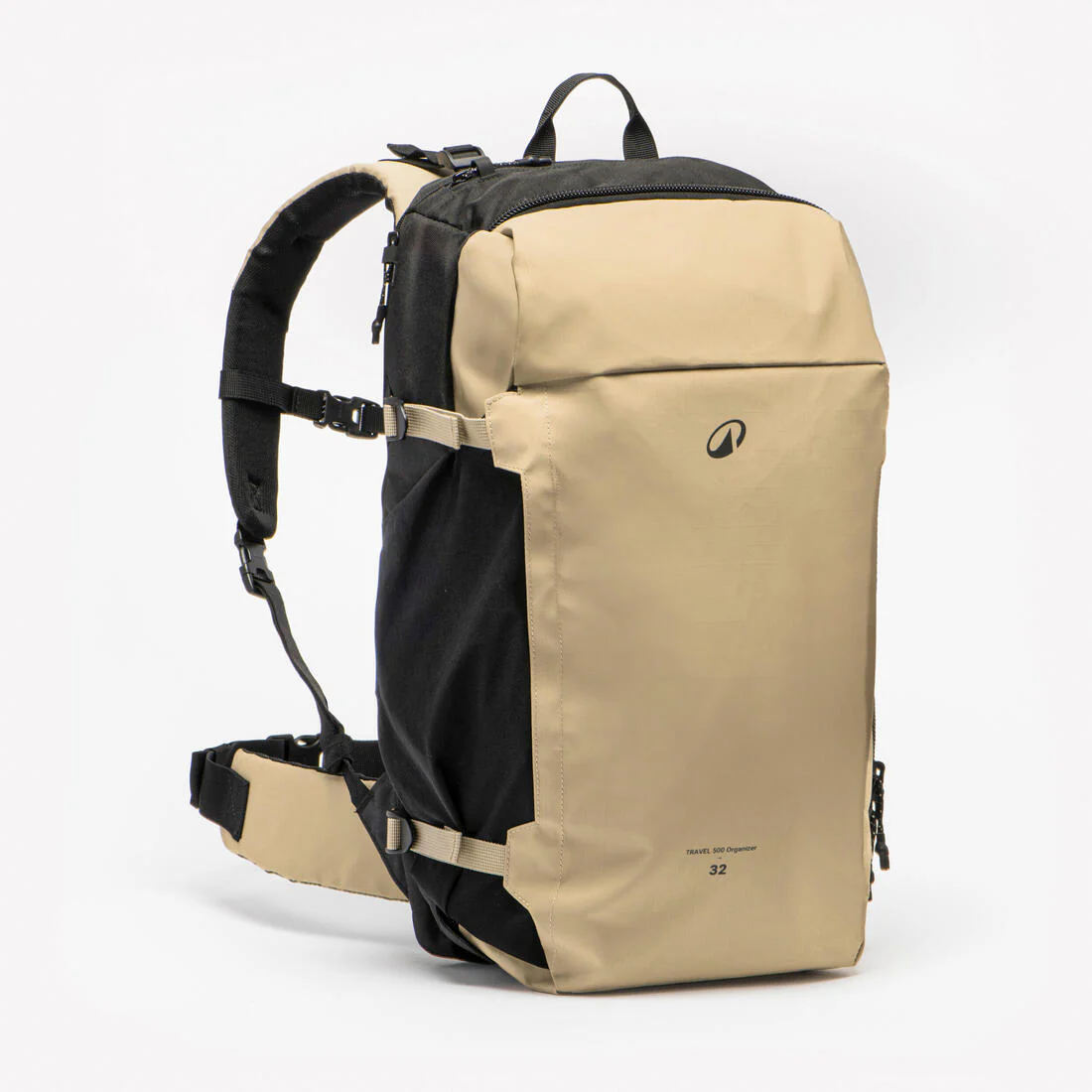 Mochila de viaje con apertura tipo maleta de 30 l beige Travel 500 Organizer